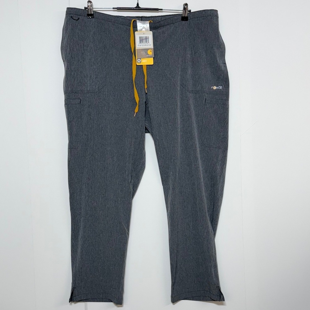 Carhartt Scrub Pants Women Petite 2XL 40X28 Gray Cargo Force Liberty Medical NEW